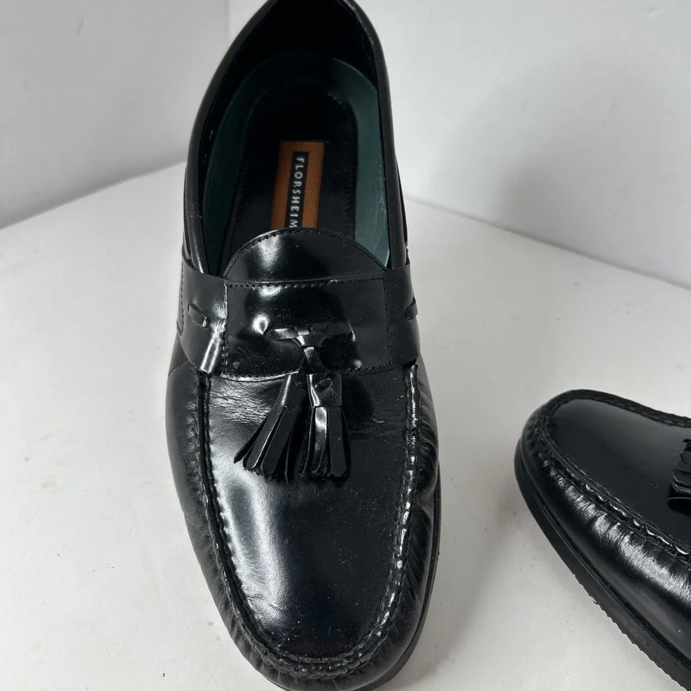 Florsheim‎ Mens Dress Shoes Brown/Black Leather Loafers Tassel Size 11